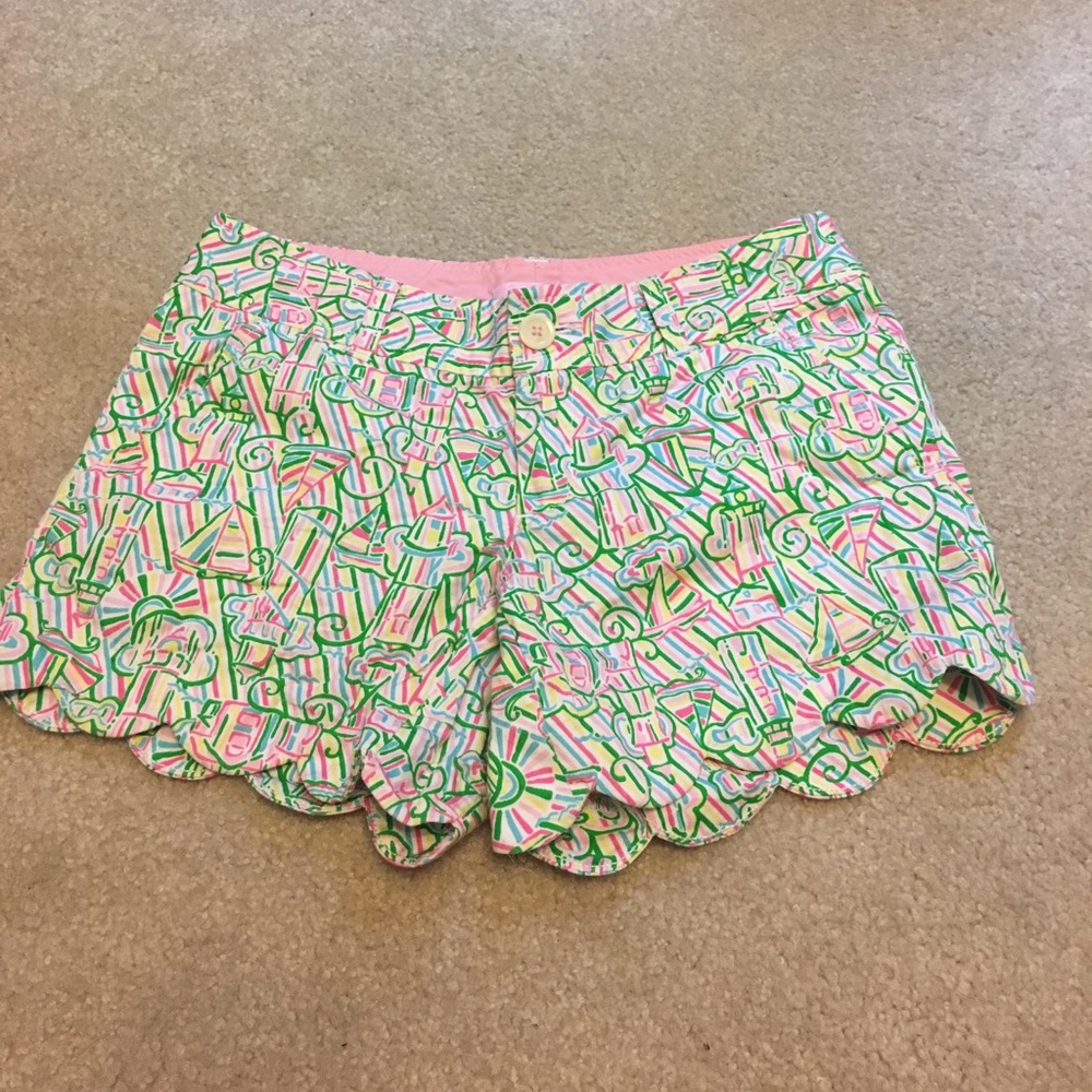 lilly pulitzer scalloped shorts size 0
